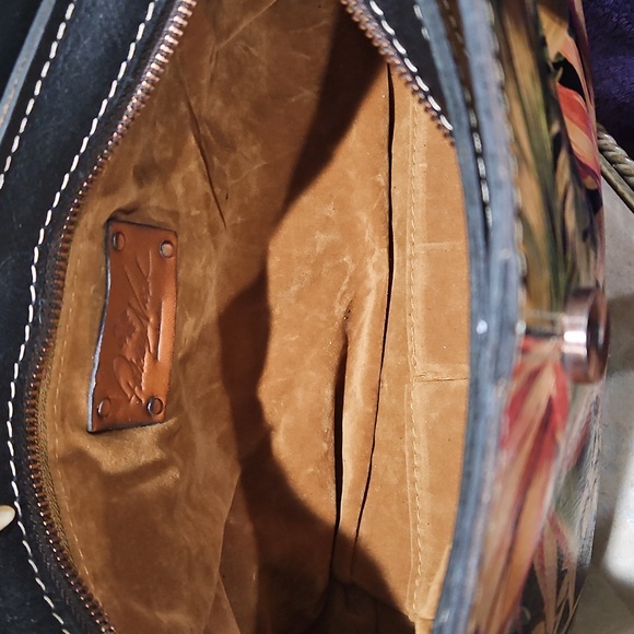 Patricia Nash Leather Rienzo Satchel in Tropical Escape EUC - Picture 11 of 15